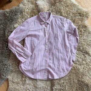 XiRENA Pink Shirt with White & Metallic Stripes